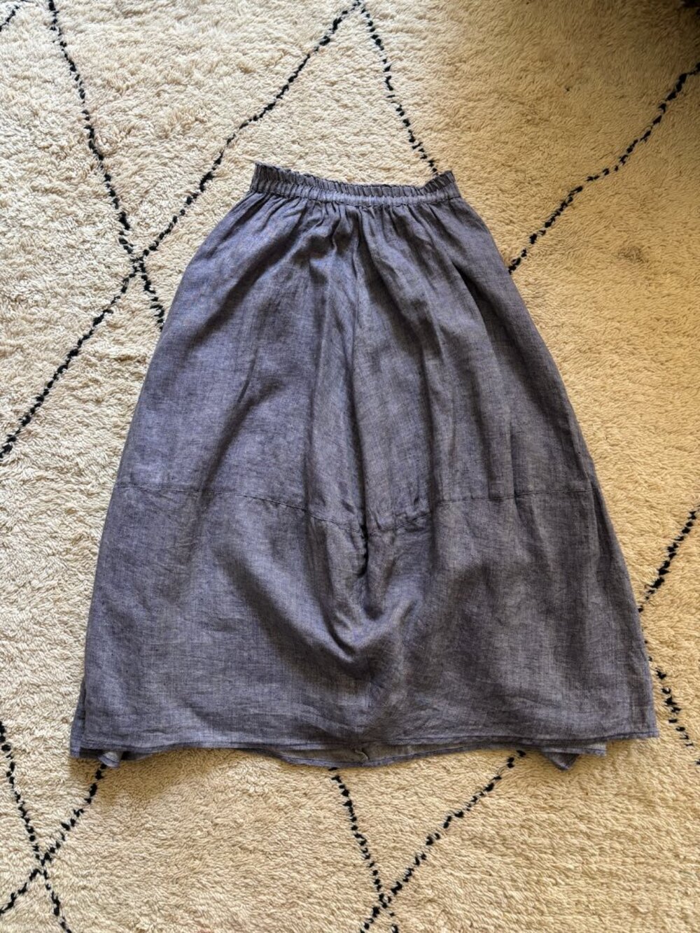 Violet chambray linen circle skirt -- One size